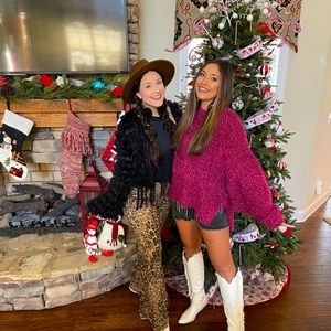 Red/Fuscia Fuzzy Sweater